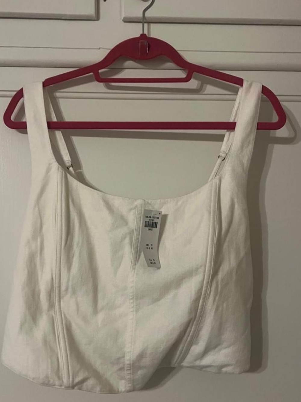 NWT White Square Neck Structured Top